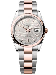 Đồng hồ Rolex Datejust M126201-0032 126201-0032 Oystersteel và vàng Everose , mặt số họa tiết cây cọ bạc - Mẫu mới 2021