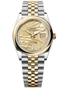 Đồng hồ Rolex Datejust M126203-0037 126203-0037 Oystersteel và vàng vàng , mặt số họa tiết cây cọ vàng - Mẫu mới 2021