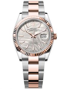 Đồng hồ Rolex Datejust M126231-0032 126231-0032 Oystersteel và vàng Everose , mặt số họa tiết cây cọ bạc - Mẫu mới 2021