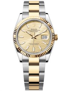 Đồng hồ Rolex Datejust 36 M126233-0040 126233-0040 Thép Oystersteel và Vàng Kim 18ct Mặt Vàng họa tiết gấp nếp - Mẫu 2021