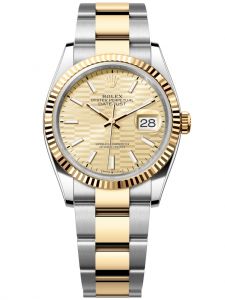 Đồng hồ Rolex Datejust M126233-0040 126233-0040 Oystersteel và vàng vàng, mặt số họa tiết gấp nếp ánh vàng - Mẫu mới 2021