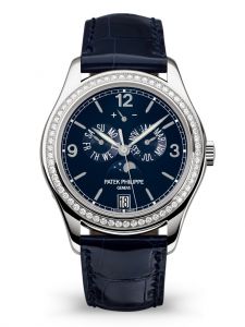Đồng Hồ Patek Philippe Complications 5147G-001 White Gold Kim cương Annual Calendar Moon Phases