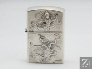 MS 217. Zippo bạc khối Thái Lan - họa tiết nổi  - 1960s