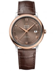 Đồng hồ Omega De Ville Prestige 424.23.40.20.13.001 39.5 Vàng hồng mặt số nâu chocolate - Lướt