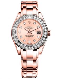 Đồng hồ Rolex Oyster Perpetual Pearlmaster 29 M80285-72945 80285-72945 Vàng Everose 18ct Mặt Hồng Niềng Kim cương