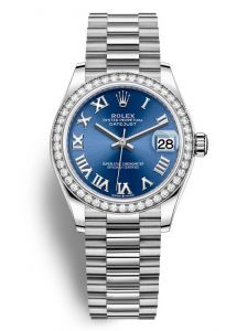 Đồng hồ Rolex Datejust M278289RBR-0023 vàng trắng 18ct, mặt số xanh sáng