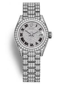 Đồng hồ Rolex Lady-Datejust 28 M279459RBR-0001 279459RBR-0001 Vàng Trắng 18ct Mặt Đính Kim cương Niềng Kim cương