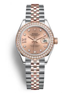 Đồng hồ Rolex Lady-Datejust 28 M279381RBR-0027 279381RBR-0027 Thép Oystersteel và Vàng Everose 18ct Mặt Hoa hồng Niềng Kim cương