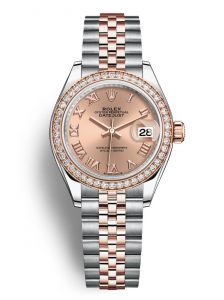 Đồng hồ Rolex Lady-Datejust 28 M279381RBR-0025 279381RBR-0025 Thép Oystersteel và Vàng Everose 18ct Mặt Hoa hồng Niềng Kim cương
