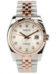 Đồng hồ Rolex Datejust 36 116231 mặt vi tính demi vàng hồng - Lướt