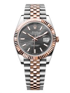 Đồng hồ Rolex Datejust 41 M126331-0020 126331-0020 Thép Oystersteel và Vàng Everose 18ct Mặt xám đậm họa tiết gấp nếp - Mẫu 2022