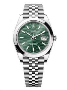 Đồng hồ Rolex Datejust M126300-0022 126300-0022 Thép, mặt số họa tiết gấp nếp xanh bạc hà - Mẫu mới 2022