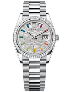 Đồng hồ Rolex Day-Date M128396TBR-0006 128396TBR-0006 Platinum và Kim cương , mặt số kim cương - Mẫu mới 2022