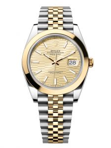 Đồng hồ Rolex Datejust 41 M126303-0022 126303-0022 Thép Oystersteel và Vàng Kim 18ct Mặt vàng họa tiết gấp nếp  - Mẫu 2022