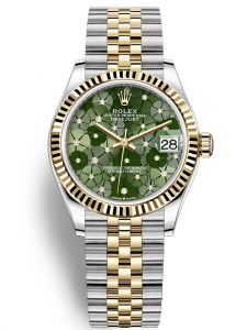 Đồng hồ Rolex Datejust 31 M278273-0032 278273-0032 Thép Oystersteel và Vàng Kim 18ct Mặt Xanh Olive họa tiết hoa - Mẫu 2022