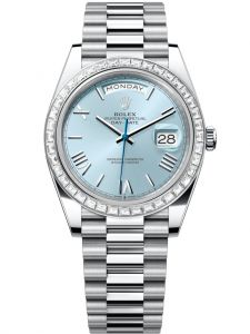 Đồng Hồ Rolex Day Date M228396TBR-0030 228396TBR-0030, mặt số xanh băng