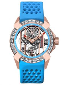 Đồng hồ Jacob & Co. Epic X Rose Gold Baguette Blue Neoralithe Inner Ring EX100.43.LD.AB.A - Phiên Bản Giới Hạn