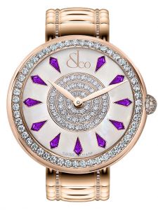 Đồng hồ Jacob & Co. Brilliant One Row Rose Gold Couture Amethyst Sapphires BQ020.40.RO.KH.A40RA - Phiên Bản Giới Hạn