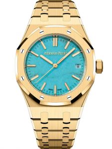 Đồng hồ Audemars Piguet Royal Oak Yellow Gold & Natural Turquoise Dial 15550BA.OO.1356BA.01 15550BAOO1356BA01