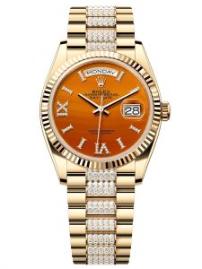 Đồng hồ Rolex Day-Date 36 M128238-0089 128238-0089 Vàng Kim 18ct Mặt đá carnelian kim cương - Mẫu 2023