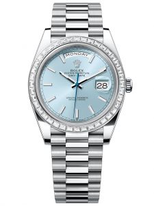 Đồng hồ Rolex Day-Date M228396TBR-0039 228396TBR-0039 Platinum, mặt số xanh băng - Mẫu mới 2023