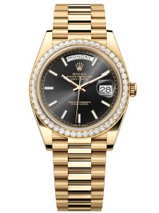 Đồng hồ Rolex Day-Date M228348RBR-0043 228348RBR-0043 yellow gold, mặt số đen sáng - Mẫu mới 2023