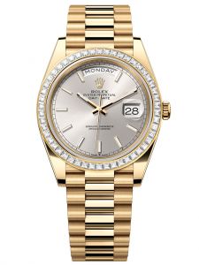 Đồng hồ Rolex Day-Date M228398TBR-0040 228398TBR-0040 yellow gold, mặt số bạc - Mẫu mới 2023