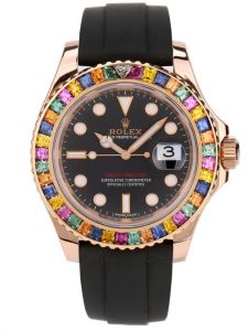 Đồng hồ Rolex Yacht-Master 40 M116655 116655 Vàng Everose 18ct Mặt Đen Niềng Ngọc - Lướt