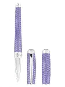 Bút máy S.T. Dupont Line D Large Lilac And Palladium Lacquered Firehead Guilloche Fountain Pen 410000L