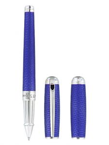 Bút bi nước S.T. Dupont Line D Large Ocean Blue And Palladium Lacquered Firehead Guilloche Rollerball Pen 412001L