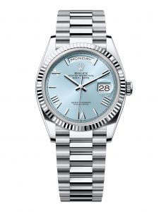 Đồng Hồ Rolex Day-Date 36 M128236-0018 128236-0018 Bạch Kim Màu Xanh Băng Giá - Mẫu 2024