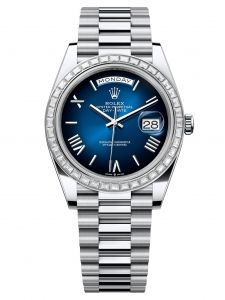 Đồng hồ Rolex Day-Date 40 M228396TBR-0042 228396TBR-0042 Bạch Kim Màu Xanh Dương Ombre - Mẫu 2024