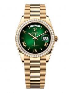 Đồng Hồ Rolex Day-Date 36 M128348RBR-0068 128348RBR-0068 Vàng Kim 18ct Màu Xanh Lá Ombre - Mẫu 2024