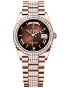 Đồng hồ Rolex Day-Date 36 M128345RBR-0076 128345RBR-0076 Vàng Everose 18ct Màu Nâu Ombre - Mẫu 2024