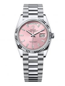 Đồng hồ Rolex Day-Date 36 M128236-0024 128236-0024 Bạch Kim Màu hồng Niềng Kim cương - Mẫu 2024