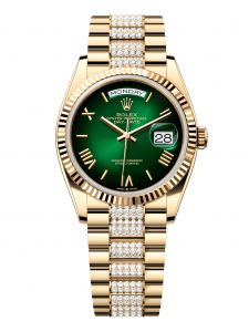 Đồng Hồ Rolex Day-Date 36 M128238-0119 128238-0119 Vàng Kim 18ct Màu Xanh Lá Ombre - Mẫu 2024