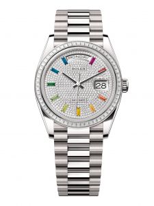 Đồng Hồ Rolex Day-Date 36 M128399TBR-0005 128399TBR-0005 Vàng Trắng 18ct Đính Kim Cương - Mẫu 2024