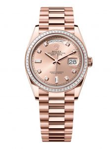 Đồng hồ Rolex Day-Date 36 M128395TBR-0002 128395TBR-0002 Vàng Everose 18ct Màu Hoa hồng Niềng Kim cương - Mẫu 2024