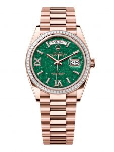 Đồng hồ Rolex Day-Date 36 M128395TBR-0020 128395TBR-0020 Vàng Everose 18ct Đá Aventurine Xanh Niềng Kim cương - Mẫu 2024