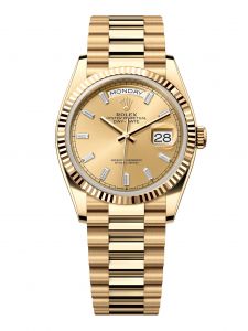 Đồng hồ Rolex Day-Date 36 M128238-0132 128238-0132 Vàng Kim 18ct Màu Champage Niềng Kim cương - Mẫu 2024