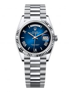 Đồng Hồ Rolex Day-Date 36 M128236-0020 128236-0020 Bạch Kim Màu Xanh Dương Ombre - Mẫu 2024