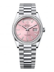 Đồng hồ Rolex Day-Date 36 M128396TBR-0025 128396TBR-0025 Bạch Kim Màu hồng Niềng Kim cương - Mẫu 2024