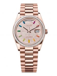 Đồng Hồ Rolex Day-Date 36 M128395TBR-0008 128395TBR-0008 Vàng Everose 18ct Đính Kim Cương - Mẫu 2024