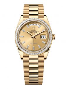 Đồng hồ Rolex Day-Date 36 M128398TBR-0037 128398TBR-0037 Vàng Kim 18ct Màu Champage Niềng Kim cương - Mẫu 2024