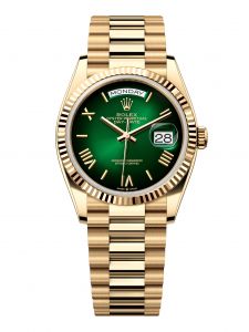 Đồng Hồ Rolex Day-Date 36 M128238-0118 128238-0118 Vàng Kim 18ct Màu Xanh Lá Ombre - Mẫu 2024