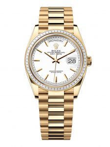 Đồng Hồ Rolex Day-Date 36 M128398TBR-0016 128398TBR-0016 Vàng Kim 18ct Màu Trắng - Mẫu 2024