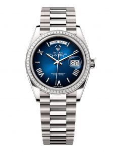 Đồng Hồ Rolex Day-Date 36 M128399TBR-0021 128399TBR-0021 Vàng Trắng 18ct Màu Xanh Dương Ombre - Mẫu 2024