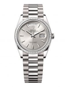 Đồng Hồ Rolex Day-Date 36 M128399TBR-0001 128399TBR-0001 Vàng Trắng 18ct Màu Bạc - Mẫu 2024