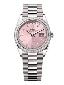 Đồng hồ Rolex Day-Date 36 M128399TBR-0029 128399TBR-0029 Vàng Trắng 18ct Màu hồng Niềng Kim cương - Mẫu 2024