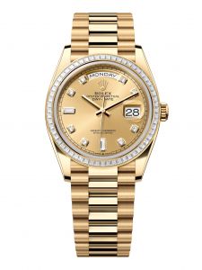Đồng hồ Rolex Day-Date 36 M128398TBR-0002 128398TBR-0002 Vàng Kim 18ct Màu Champage Niềng Kim cương - Mẫu 2024